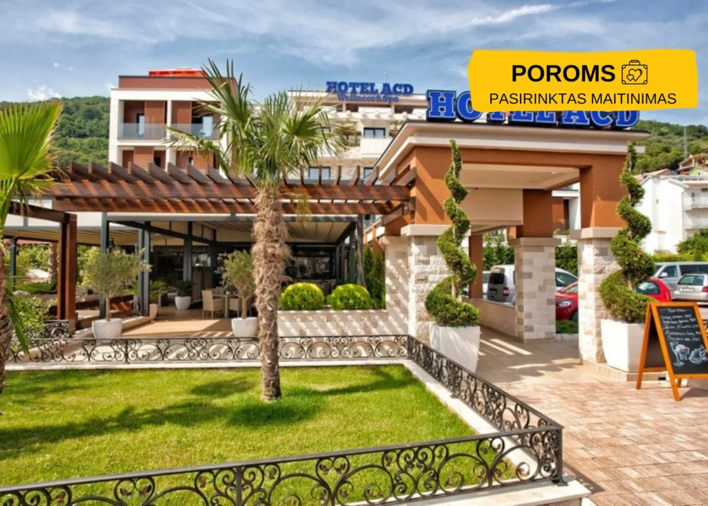 ACD Wellness & Spa viešbučio išorė su terasa ir palme