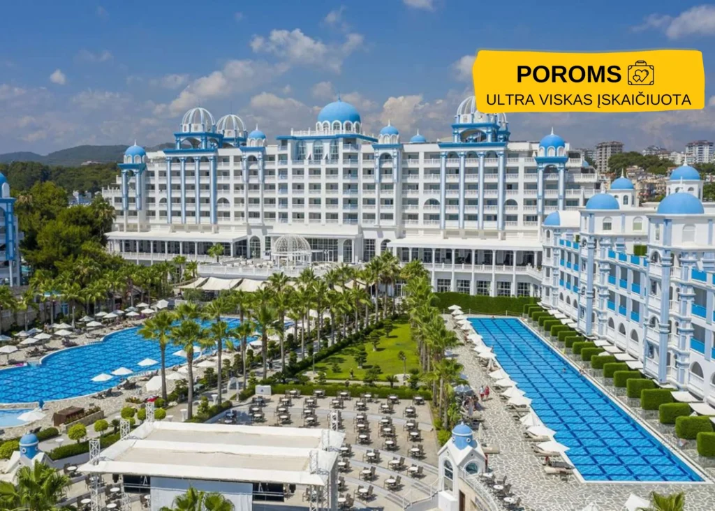 Rubi Platinum SPA Resort & Suites viešbutis su baseinais, palmėmis ir prabangiu pastatu